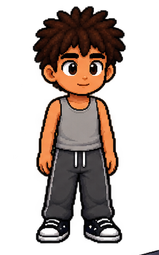 Avatar en pixel art listo para iniciar el reto